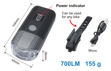 إشارة 700lm USB دراجة خفيفة مقاومة للبرودة للدراجات الجبلية